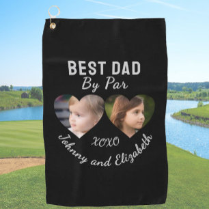 Serviette De Golf Meilleur Papa Par Par 2 Enfants Photo Collage Pers