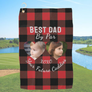 Serviette De Golf Meilleur Papa Par Par 2 Enfants Photo Collage Pers