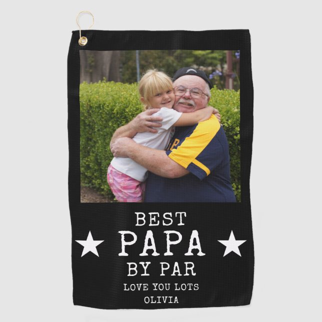 Serviette De Golf Meilleur Papa par Par Cadeau photo grand-père pers (Devant)