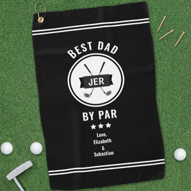 Serviette De Golf Meilleur Papa Par Par Moderne Golf Lover Black Pro (Best Dad By Par Modern Golfer Golf Lover Black Pro Golf Towel)