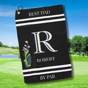 Serviette De Golf Meilleur papa par Par Personnalisé Monogramme Nom