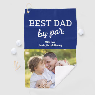 Serviette De Golf Meilleur papa par Par Photo Fête des pères bleue P