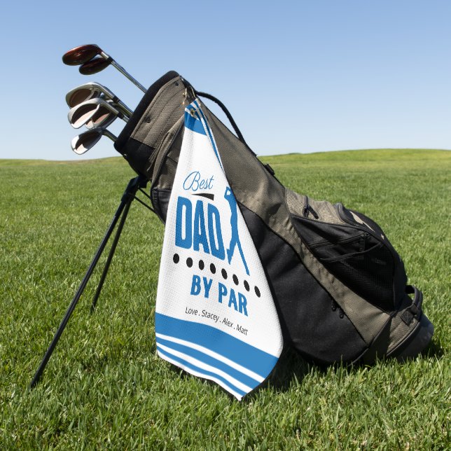 Serviette De Golf Meilleur papa par PAR Police Rétro (Vert)