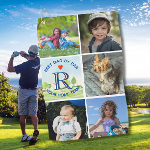 Serviette De Golf Meilleur Papa Par Photo Collage Personnalisé Monog