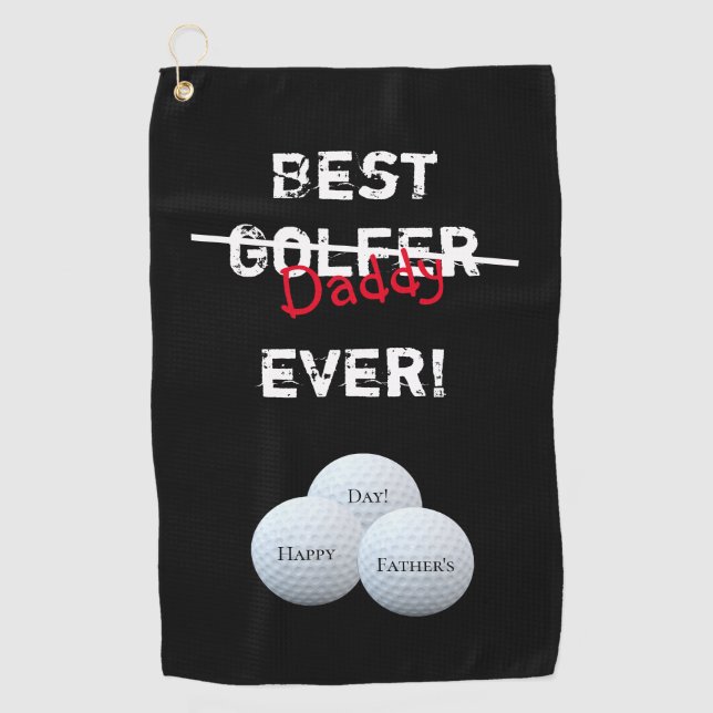 Serviette De Golf Meilleur Papa Pas Golfer Jamais Bonne Fête des pèr (Devant)