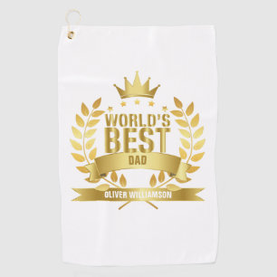 Serviette De Golf Meilleur Père du monde Gold 5 étoiles
