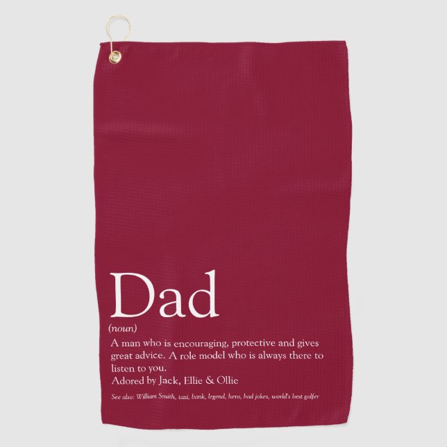 Serviette De Golf Meilleur Père Papa Papa Père Définition Amusant Bo (Devant)
