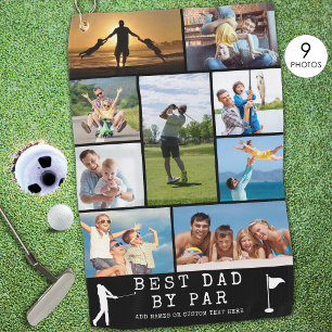 Serviette De Golf MEILLEUR PÈRE PAR 9 Collage de Photos Personnalisé
