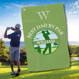 SERVIETTE DE GOLF MEILLEUR PÈRE PAR NOM MONOGRAMME PERSONNALISÉ