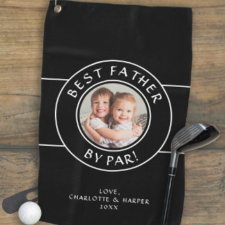 Serviette De Golf Meilleur Père Par Par Golfer Cadeau Photo Black Wh