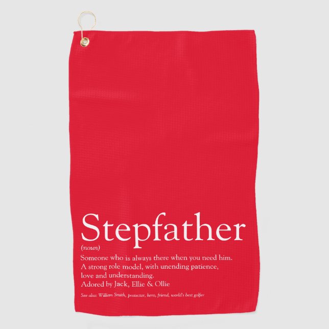 Serviette De Golf Meilleur Stepdad Meilleur Cool Rouge du monde (Devant)