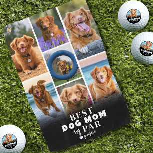 Serviette De Golf Meilleure Maman de Chien par Collage de Photos Par