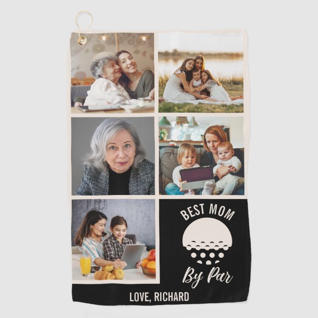 Serviette De Golf Meilleure Maman Par Par Custom 5 Photo Collage (Devant)
