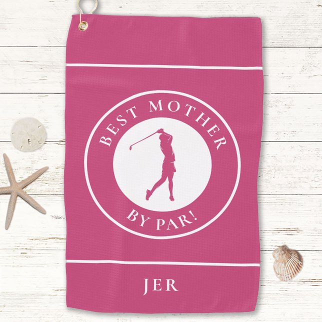 Serviette De Golf Meilleure Mère Par Par Par Golfer Monogramme Sport (Créateur téléchargé)