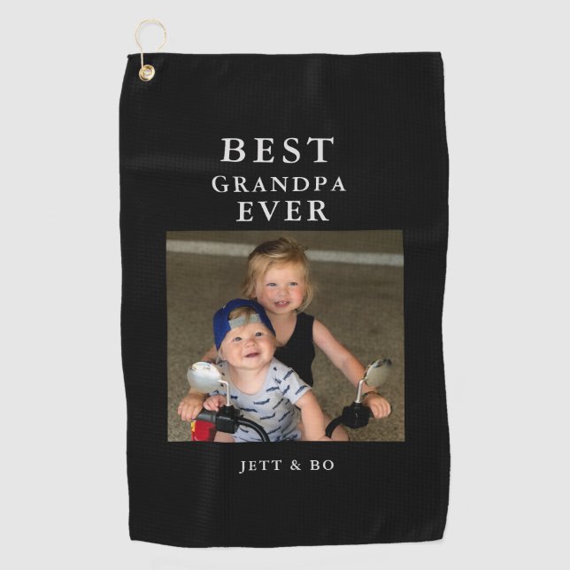 Serviette De Golf Meilleure photo de grand père (Devant)