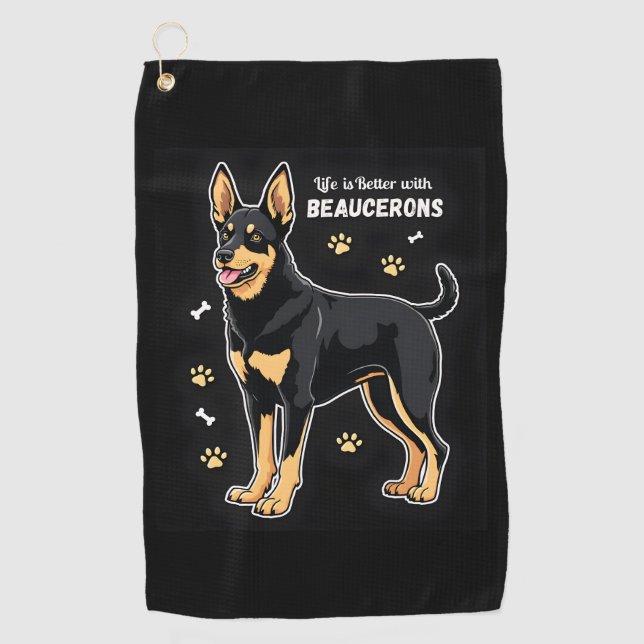 Serviette De Golf Meilleure vie avec Beauce Sheepdog Débardeur (Devant)