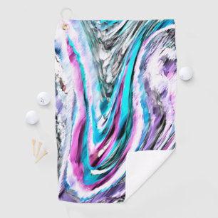 Serviette De Golf Mélange de dégradé et de bruine, cyan et rose