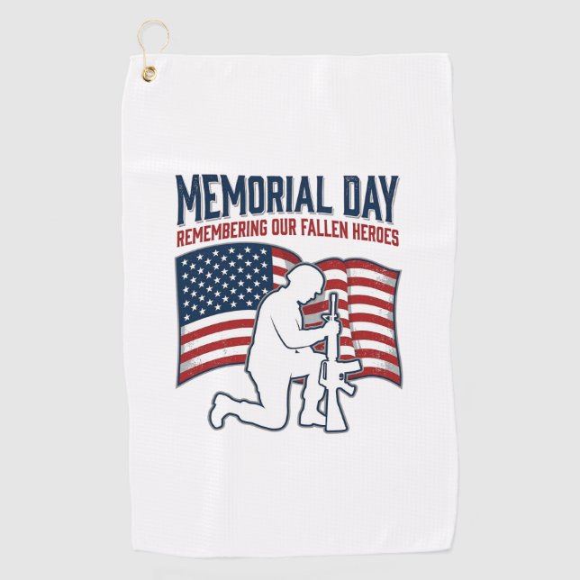 Serviette De Golf Memorial Day Fallen Heroes Patriotic Soldier Shirt (Devant)