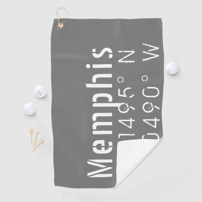 Serviette De Golf Memphis Tennessee Latitude de longitude (En situation)