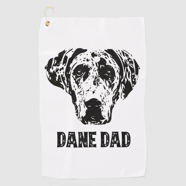 Serviette De Golf Mens Dane Papa - Great Dane Papa (Devant)