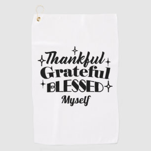 Serviette De Golf Merci, Gratuit, Béni Étincelant Thanksgiving