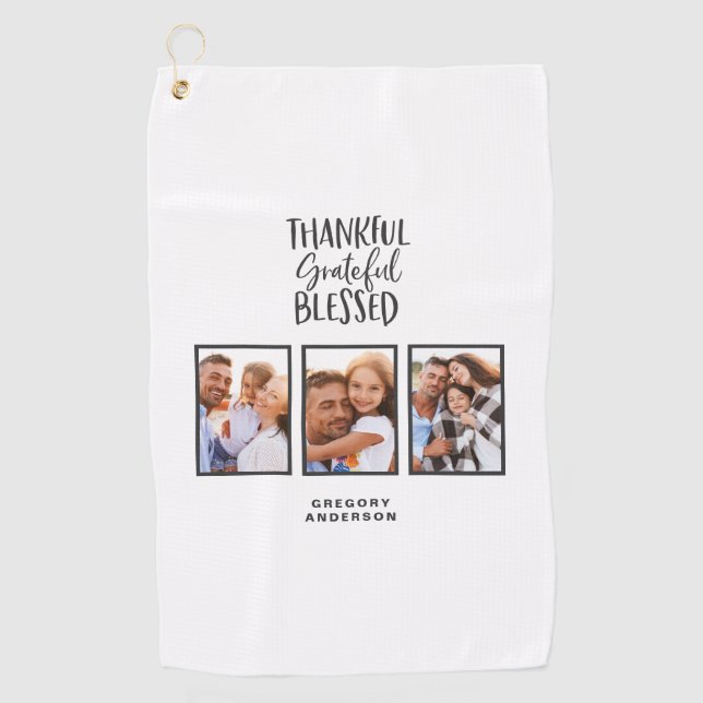 Serviette De Golf Merci reconnaissant béni photo de grâces (Devant)