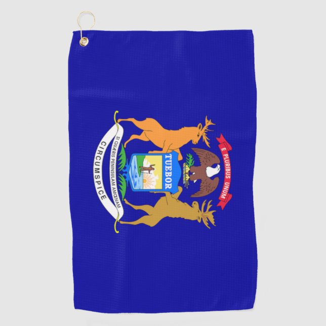Serviette De Golf Michigan State Flag Golf Towel (Devant)