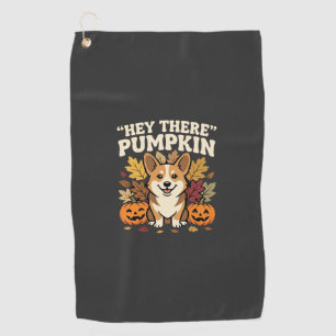 Serviette De Golf Modèle de Corgi Halloween Hey There Pumpkin