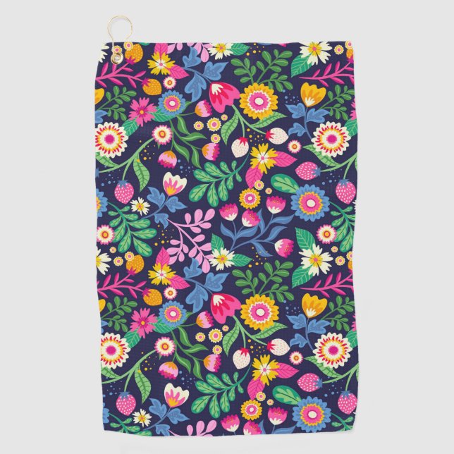 Serviette De Golf Modèle floral peint à la main exotique-48330 (Devant)