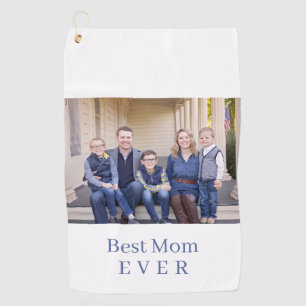 Serviette De Golf Modern Best Mom Ever Photo Blue Golf Towne