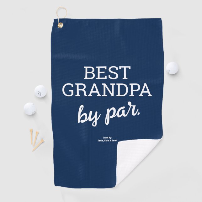 Serviette De Golf Modern Custom Best Grandpa by Par Blue (En situation)