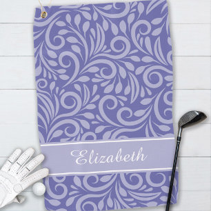 Serviette De Golf Modern Golfer Nom Cute Periwinkle Motif bleu