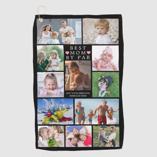 Serviette De Golf Moderne BEST MOM BY PAR PAR Photo Collage personna (Devant)