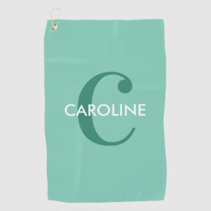 Serviette De Golf Moderne Classique Initiale Turquoise