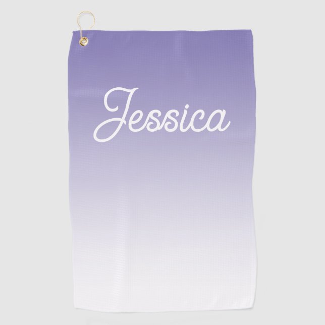 Serviette De Golf (Modifiable) Ombre couleur violet clair et votre t (Devant)