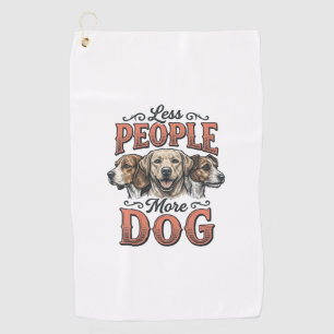 Serviette De Golf Moins de gens plus de chien conception vintage de