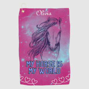 Serviette De Golf Mon Cheval Est Ma Magenta Mondiale