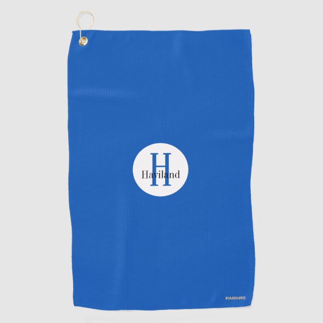 Serviette de golf Monogram avec nom et initiale (Devant)