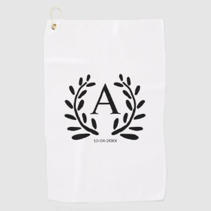 SERVIETTE DE GOLF MONOGRAM GROOMSMAN AJOUTER ANNÉE DATE NOM DONS