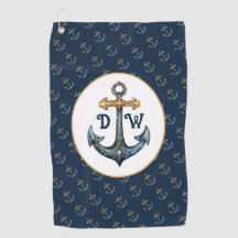 Monogramme Ancre bleu marine