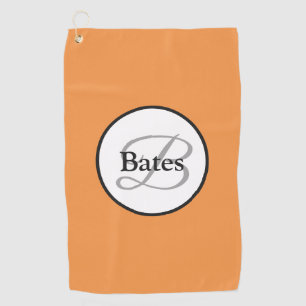 Serviette De Golf Monogramme Customisé Orange White Golf Serviette