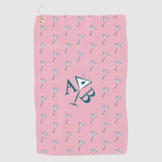 Serviette De Golf Monogramme de Martini rose