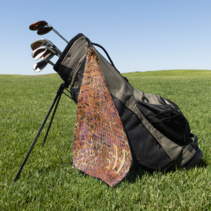 Serviette De Golf Monogramme d'or initial et nom sur la peau de léop