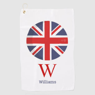 Serviette De Golf Monogramme du drapeau anglais