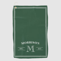 Monogramme élégant blanc vert foncé