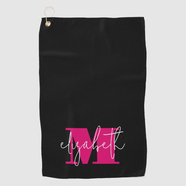 Serviette De Golf Monogramme féminin moderne personnalisé (Devant)