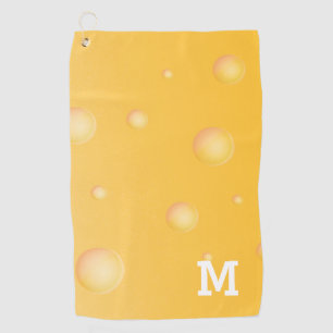 Serviette De Golf Monogramme Funny Fromage suisse jaune Motif