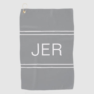Serviette De Golf Monogramme Golfer Sports Moderne Professional Grey
