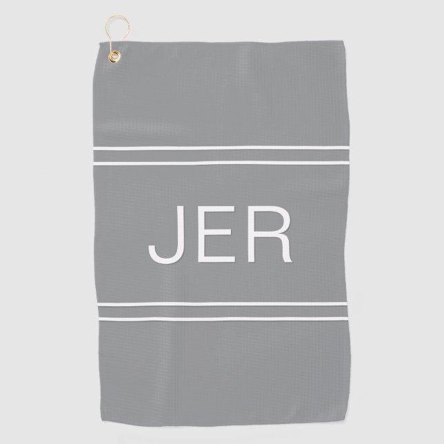 Serviette De Golf Monogramme Golfer Sports Moderne Professional Grey (Devant)