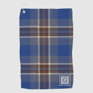 Serviette De Golf Monogramme Gris Gris Tartan Cadeaux Pour Hommes Cu